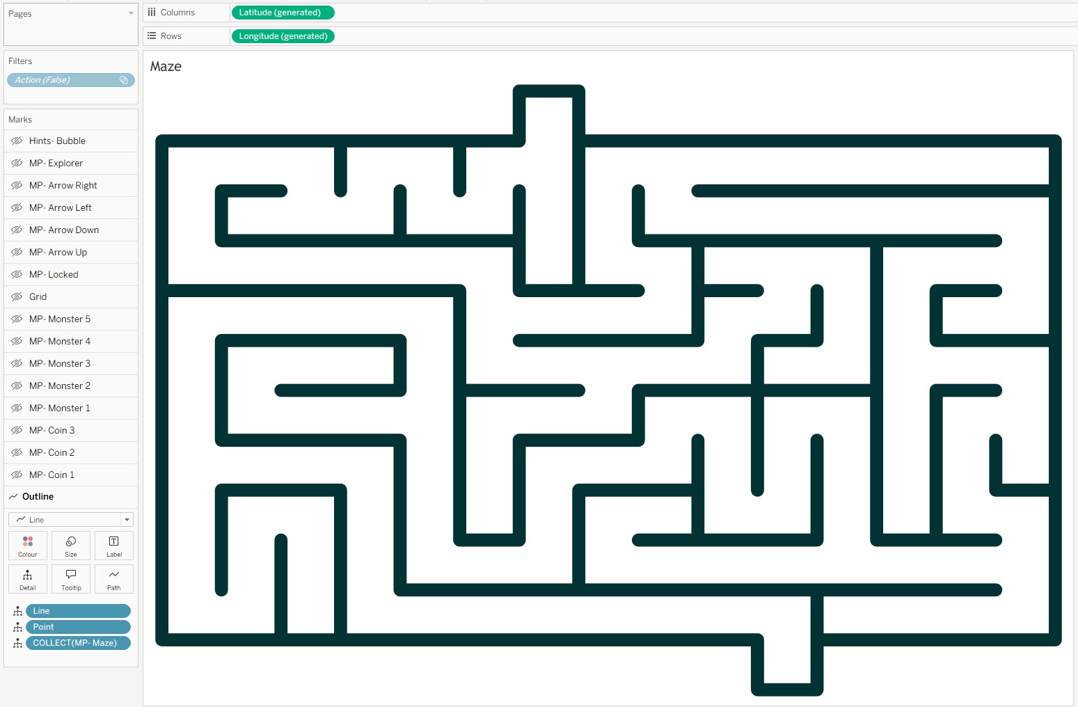 Escape the Maze - background maze walls layer