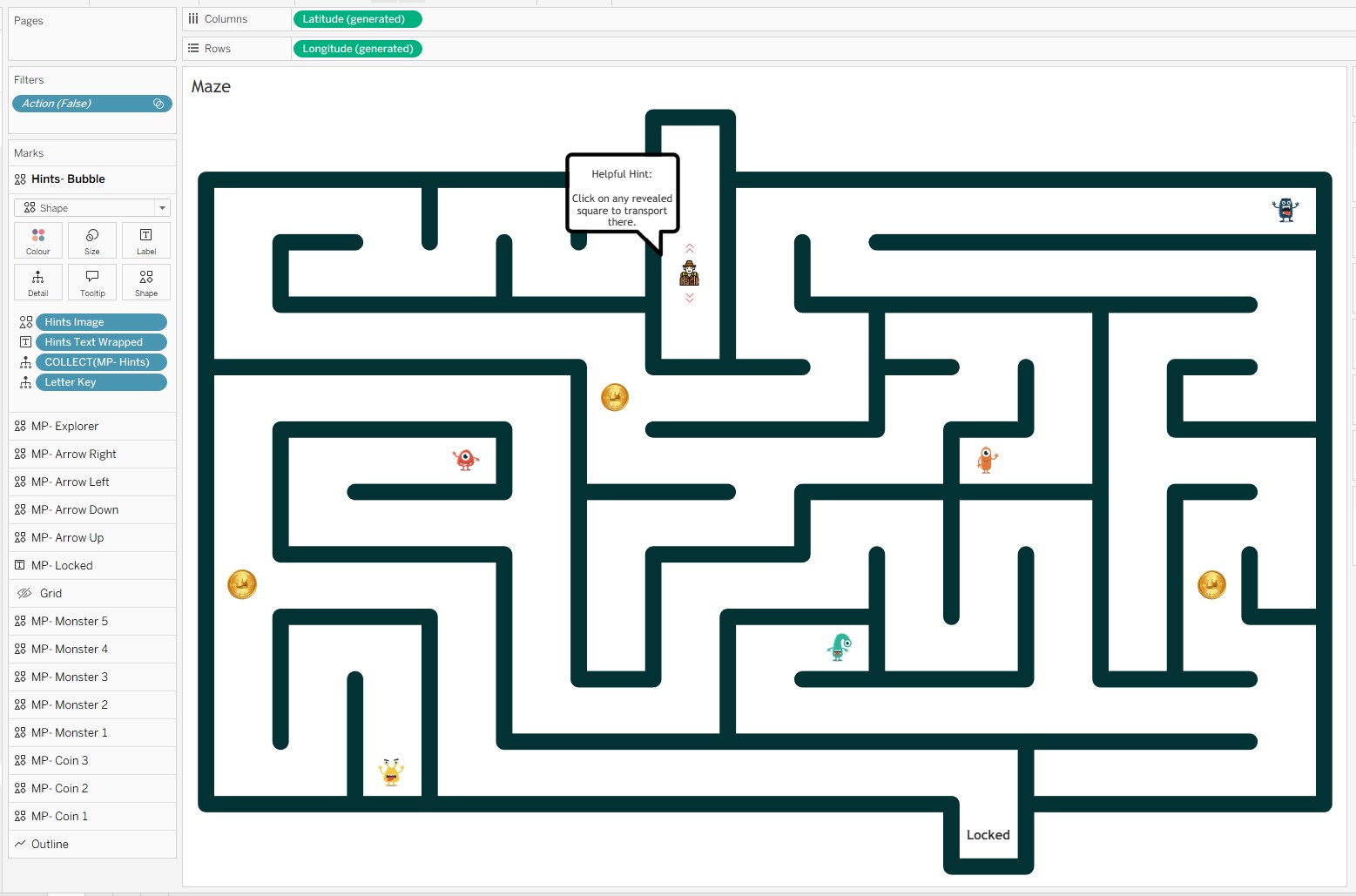 Escape the Maze -  hint speech bubble layer