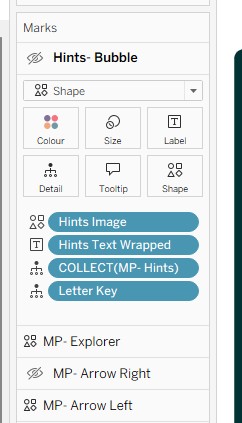 Tableau Map Layers  -  Layer Control panel showing four marks layers