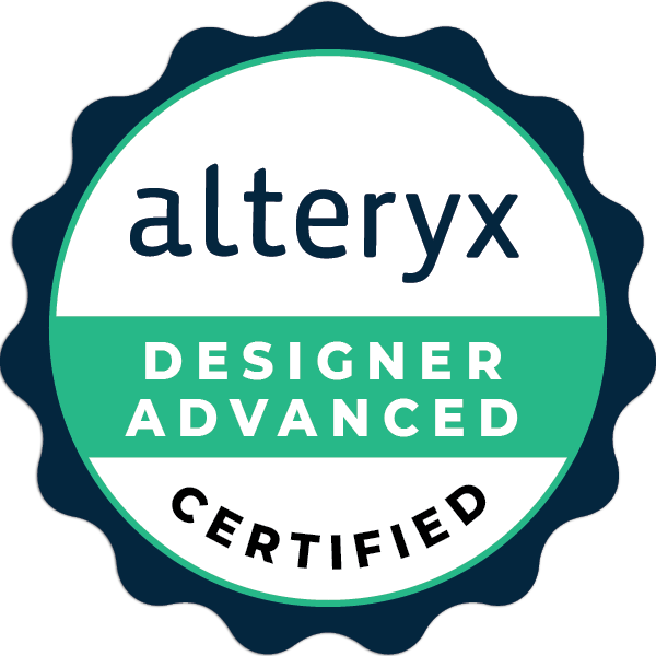 Alteryx Designer Advanced Certification badge